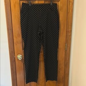 Talbots Black Pants W/White Stitch Pattern